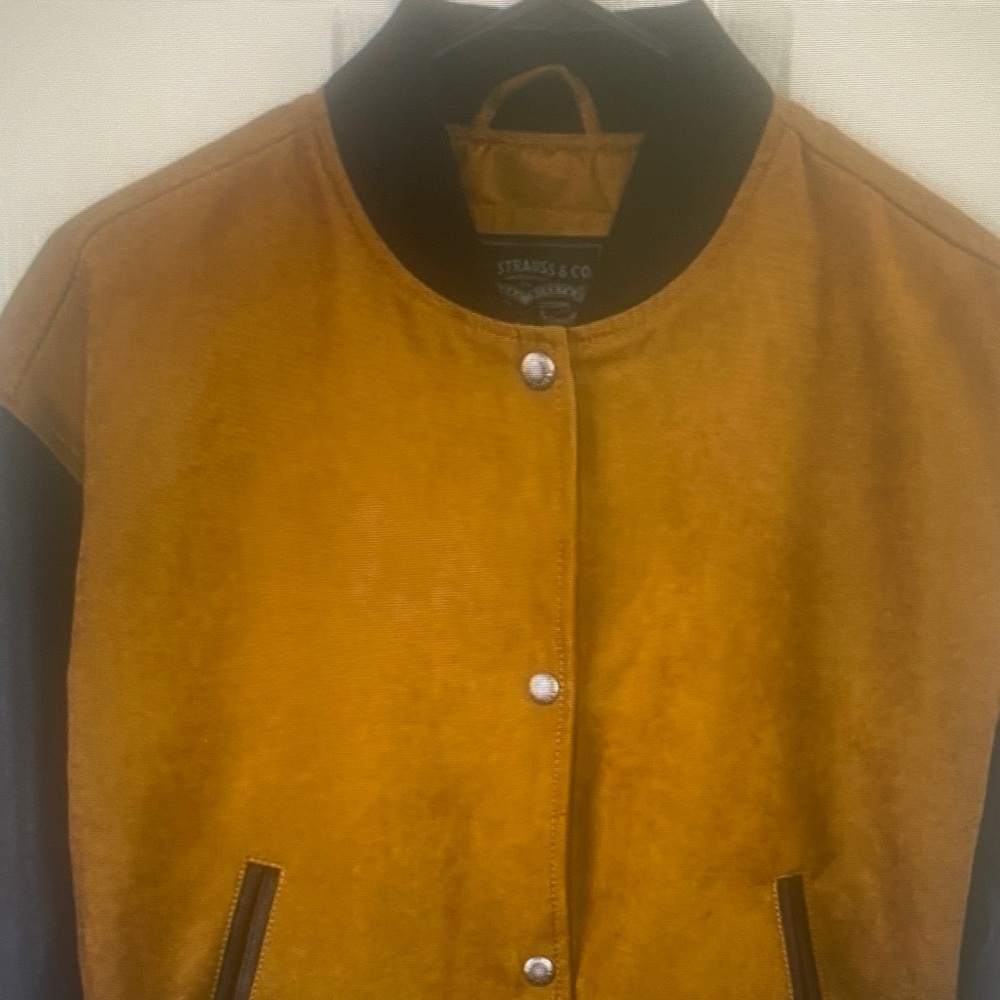 Levi's Women's Mixed Media Varsity Bomber Jacket Tan NWT XS